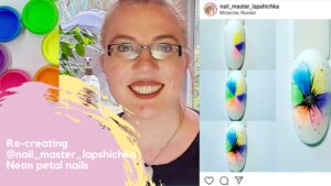 Read more about the article Neon Floral Nail Art inspired by @nail_master_lapshichka!