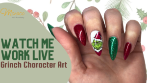 Read more about the article Watch me work! Gel On Extensions Removal and Reapplication with The Grinch Christmas Character Art